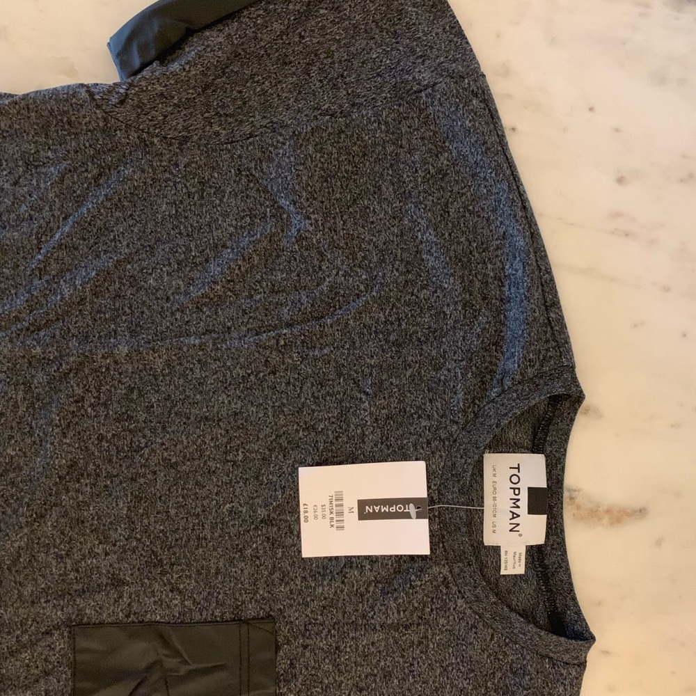 COOL TOPMAN MEN’S MEDIUM TEE WITH LEATHER